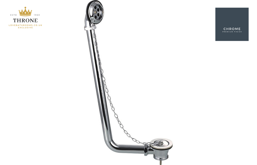 Throne - Traditional Exposed Bath Plug & Chain Waste - Chrome