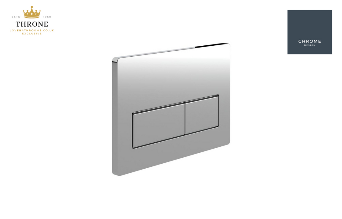 Throne - Rectangle Dual Flush Plate - Chrome