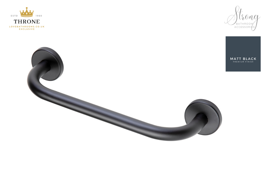 Throne - Strong - Straight 640mm Grab Rail - Matt Black Bathroom Accessory