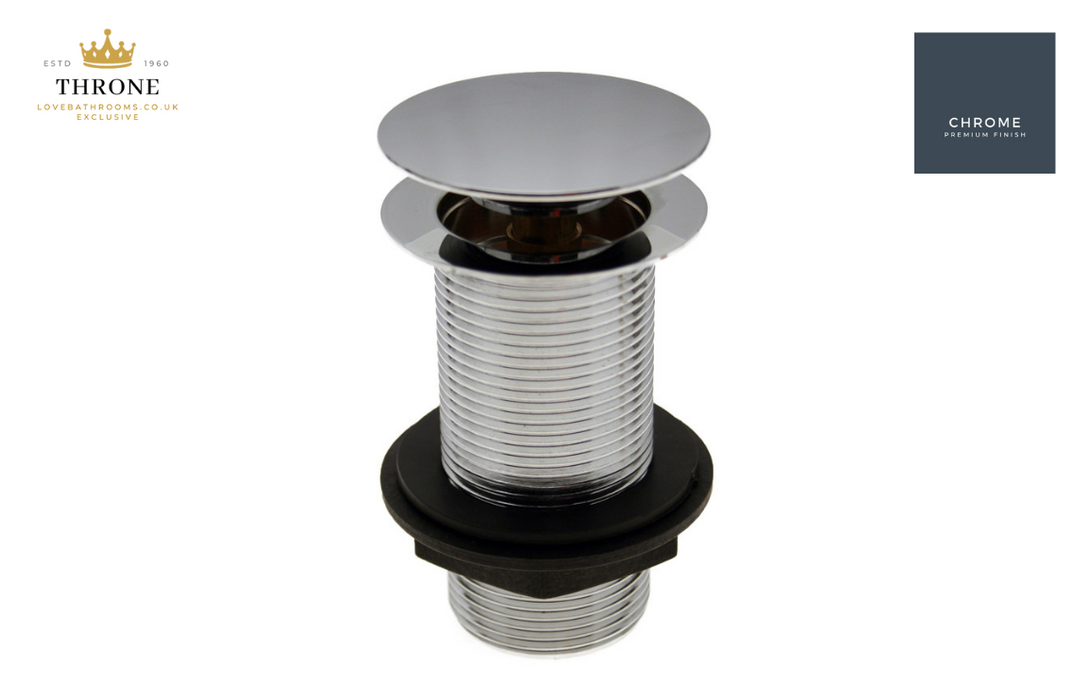 Throne - Mushroom Click Clack Basin Waste 1 1/4" - Unslotted - Chrome