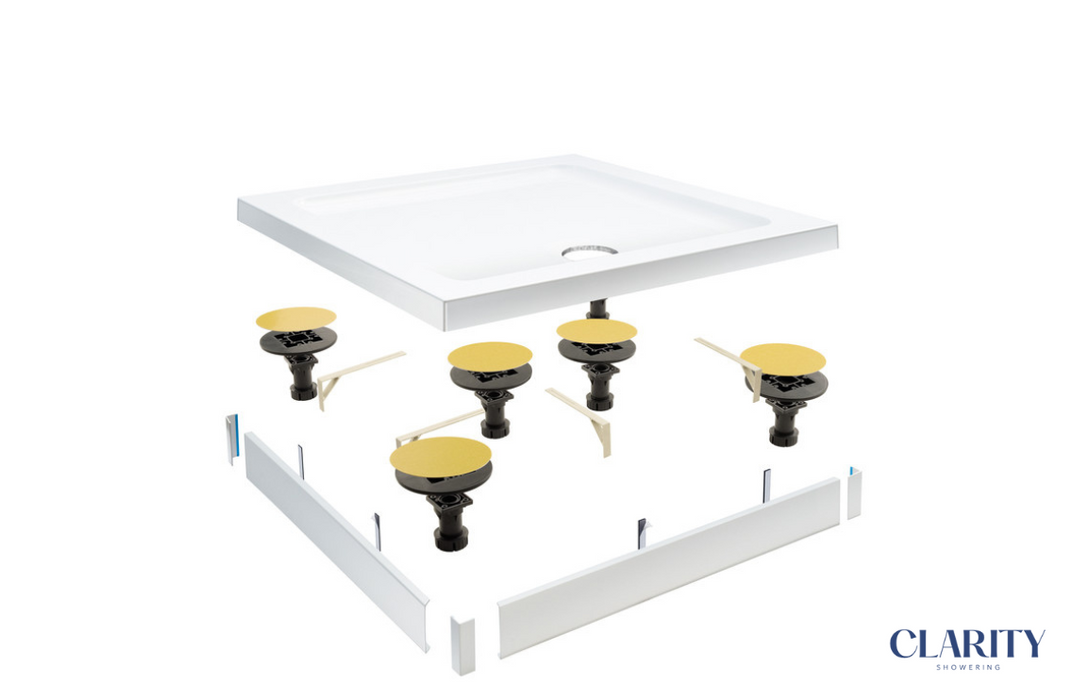 Clarity Showering - Riser Kit - Up To 1200mm Panel & Leg Pack - Easy Plumb