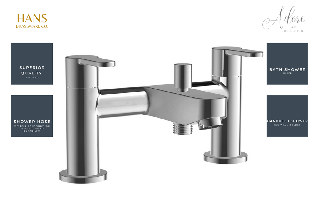 Manila Bathroom Suite with Bath Shower Mixer & Vanity Unit - Chrome