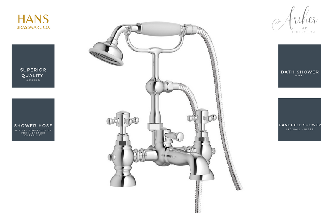 Hans Brassware Co. - Archer - Bath Shower Mixer Bathroom Tap - Chrome