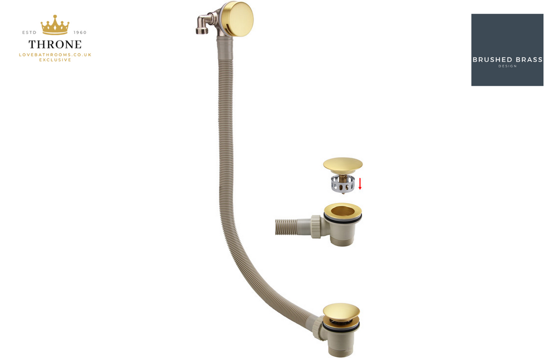 Throne - Bath Filler Waste & Overflow - Brushed Brass