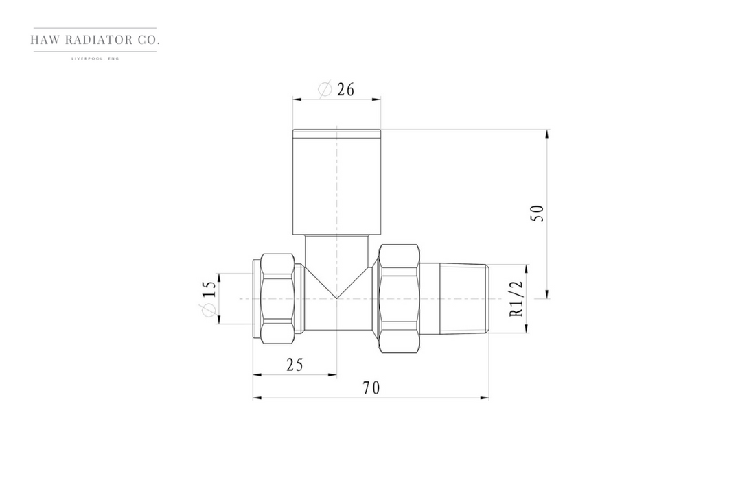 HAW Rad Co. - Heavy Pattern Chrome Radiator Valves - Straight