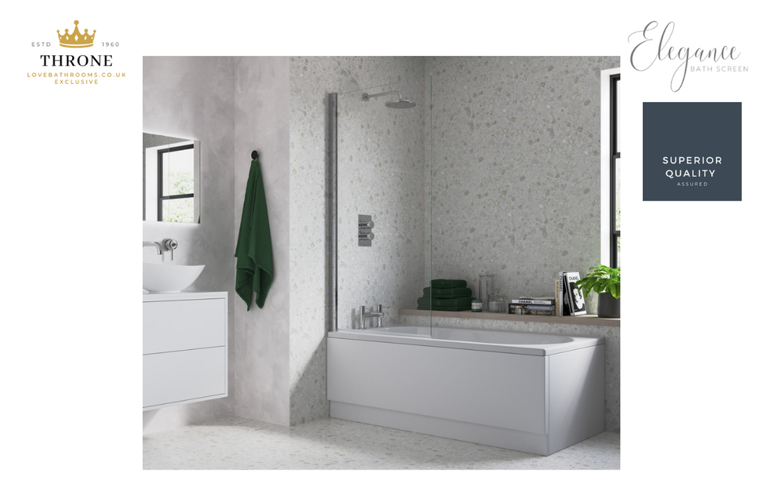 Throne - Elegance - Single Straight Edge Bath Screen