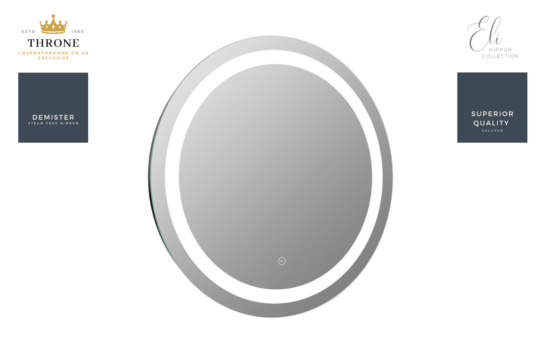 Throne - Eli - 800mm Round Front-Lit LED Bathroom Mirror