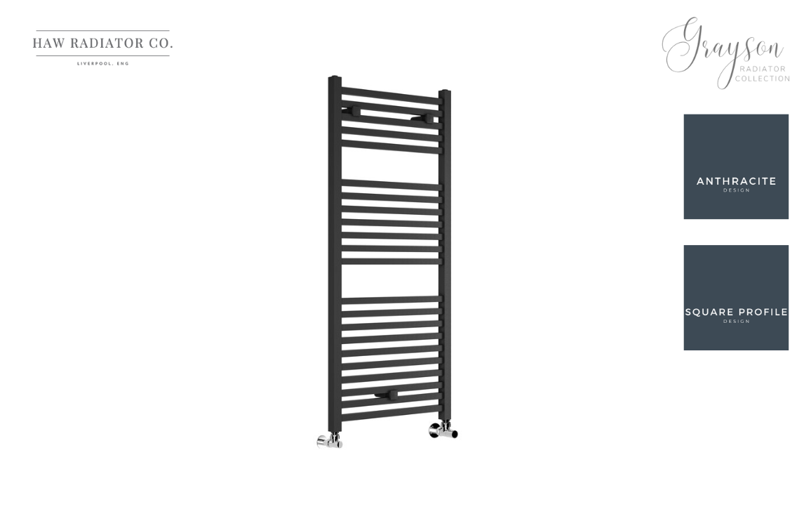 HAW Rad Co. - Grayson - Square Ladder Radiator - 500x1110mm - Anthraci ...