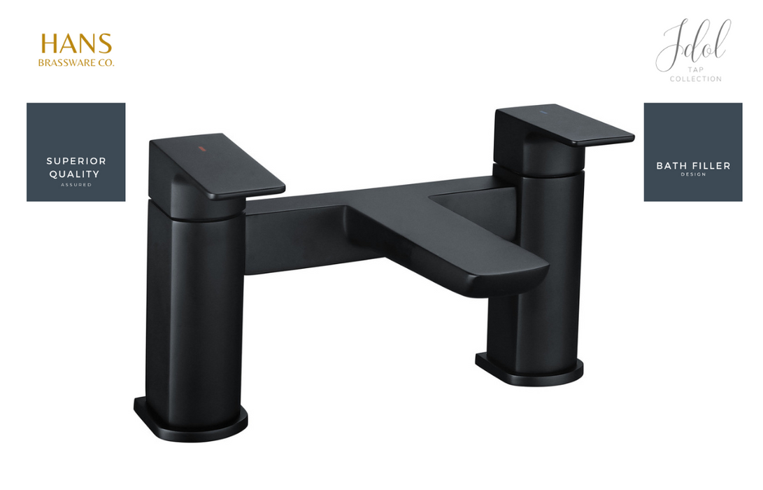 Hans Brassware Co. - Idol - Bath Filler Bathroom Tap - Matt Black