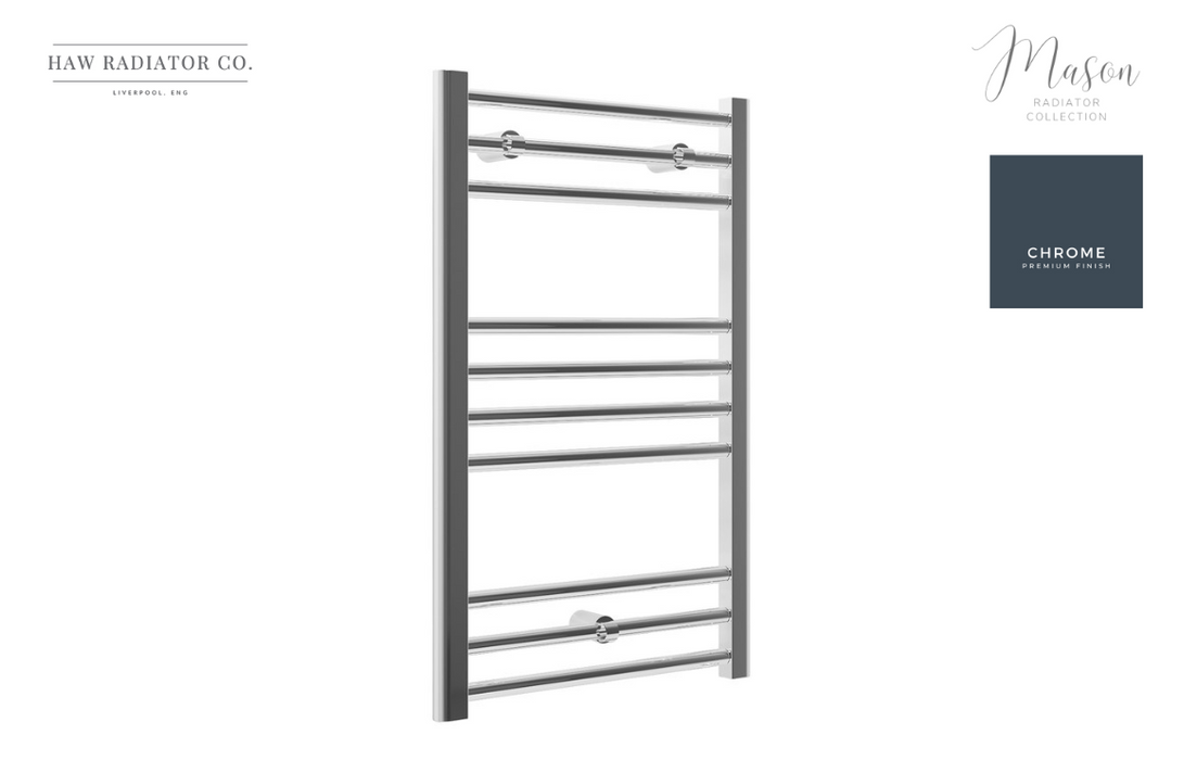 HAW Rad Co. - Mason - Straight Ladder Radiator - 600x800mm - Chrome