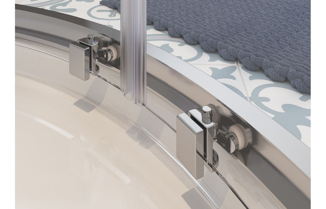 Clarity Showering - Kiss - 1200x900mm 2 Door Offset Quadrant Enclosure - Chrome Frame