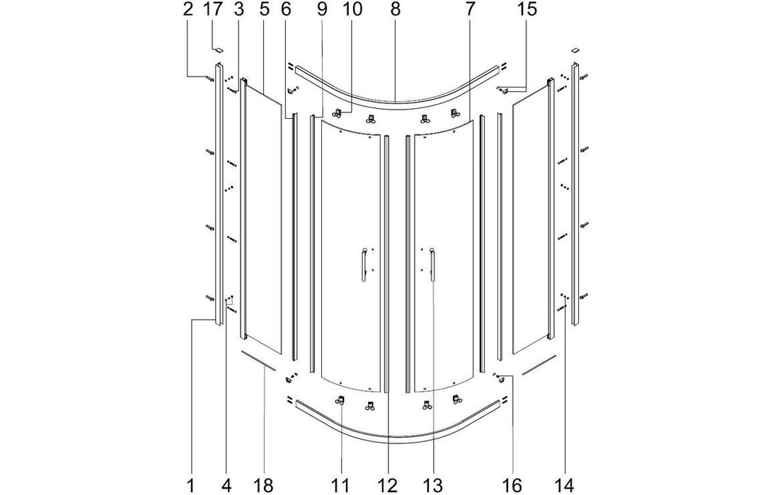 Clarity Showering - Kiss - 900mm 2 Door Quadrant Shower Enclosure - Chrome Frame