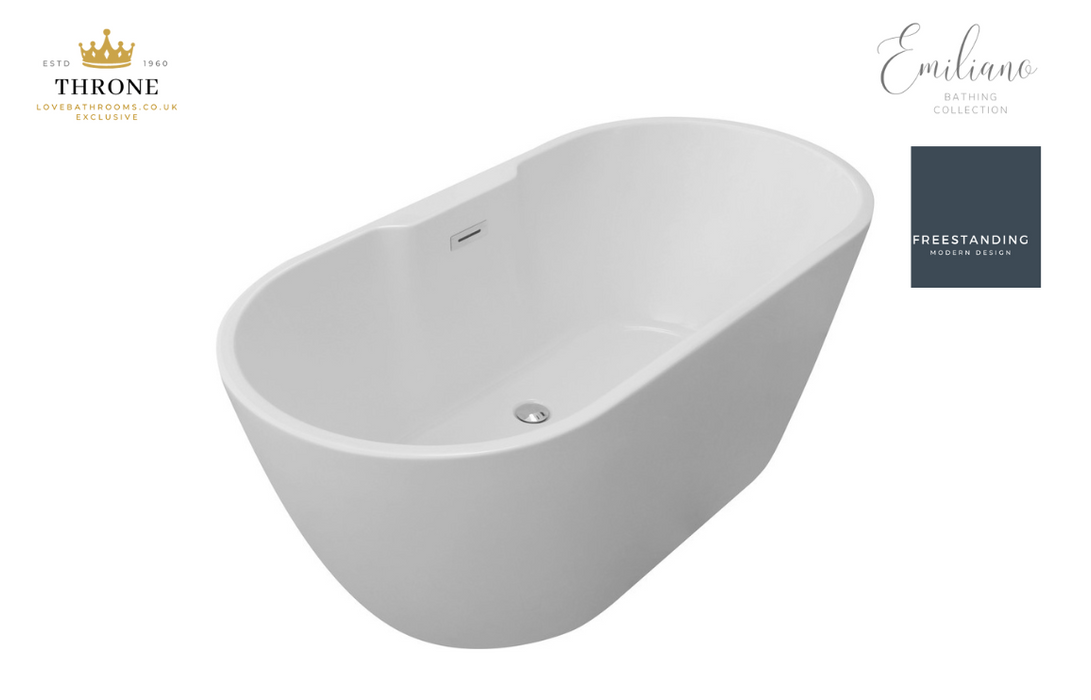 Throne - Emiliano - Freestanding Bath - 1550x745x580mm - White