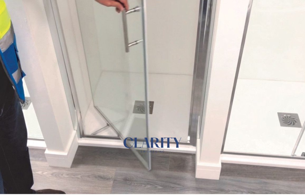 Clarity Showering - Kiss - 900mm Infold Shower Door - Chrome Frame ...