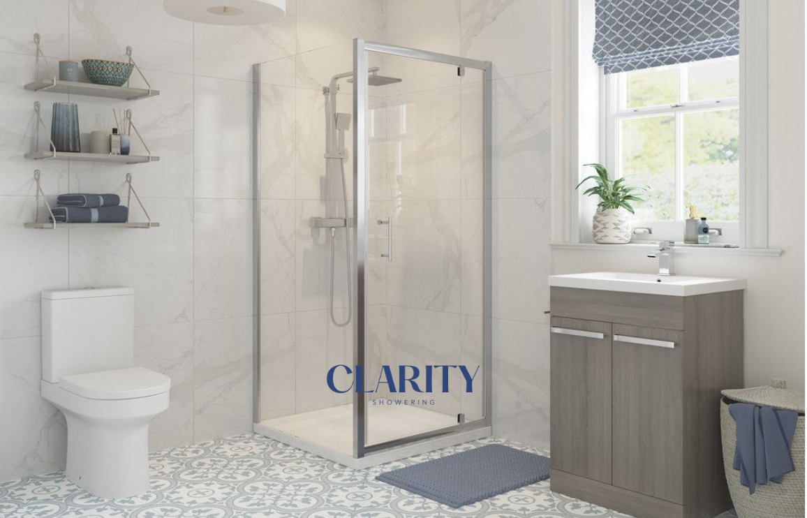 Clarity Showering - Kiss - 900mm Side Panel - Chrome — Love Bathrooms