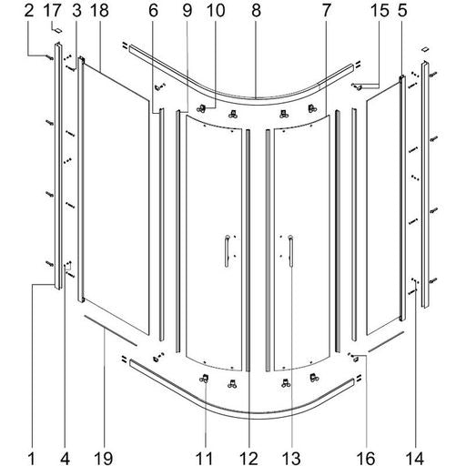 Clarity Showering - Kiss - 1200x800mm 2 Door Offset Quadrant Enclosure - Chrome Frame