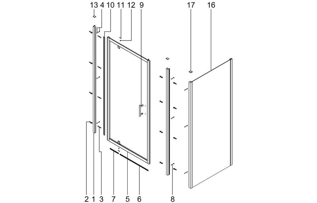 Clarity Showering - Kiss - 760mm Pivot Shower Door - Chrome Frame