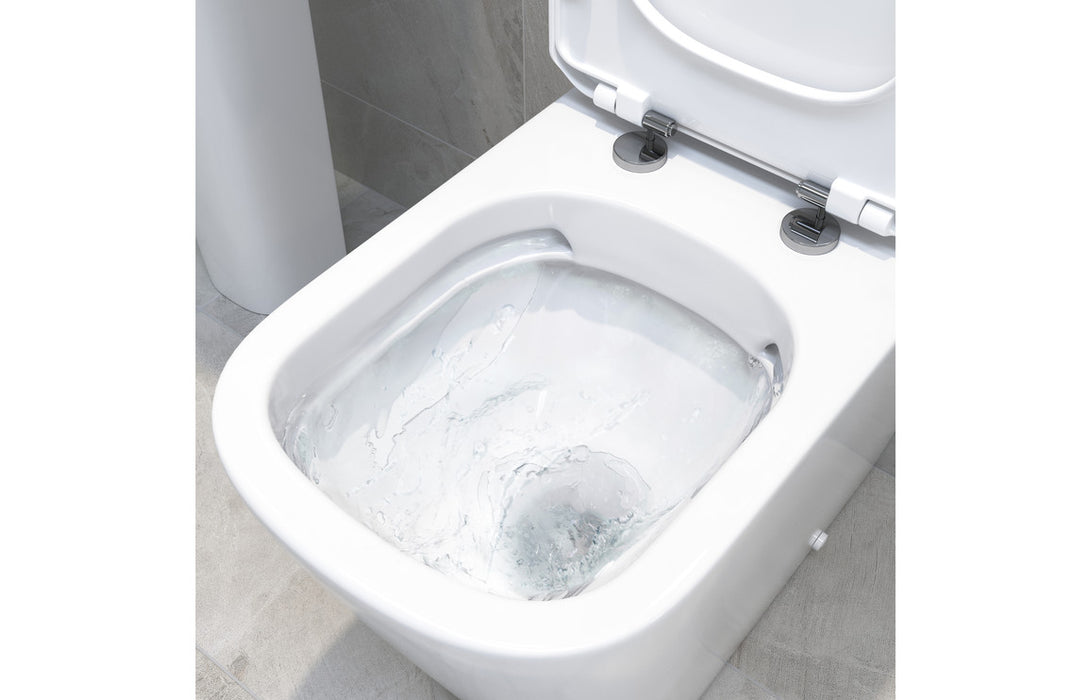 Throne - Ridley - Rimless Back To Wall Short Projection WC Toilet & Soft Close Seat